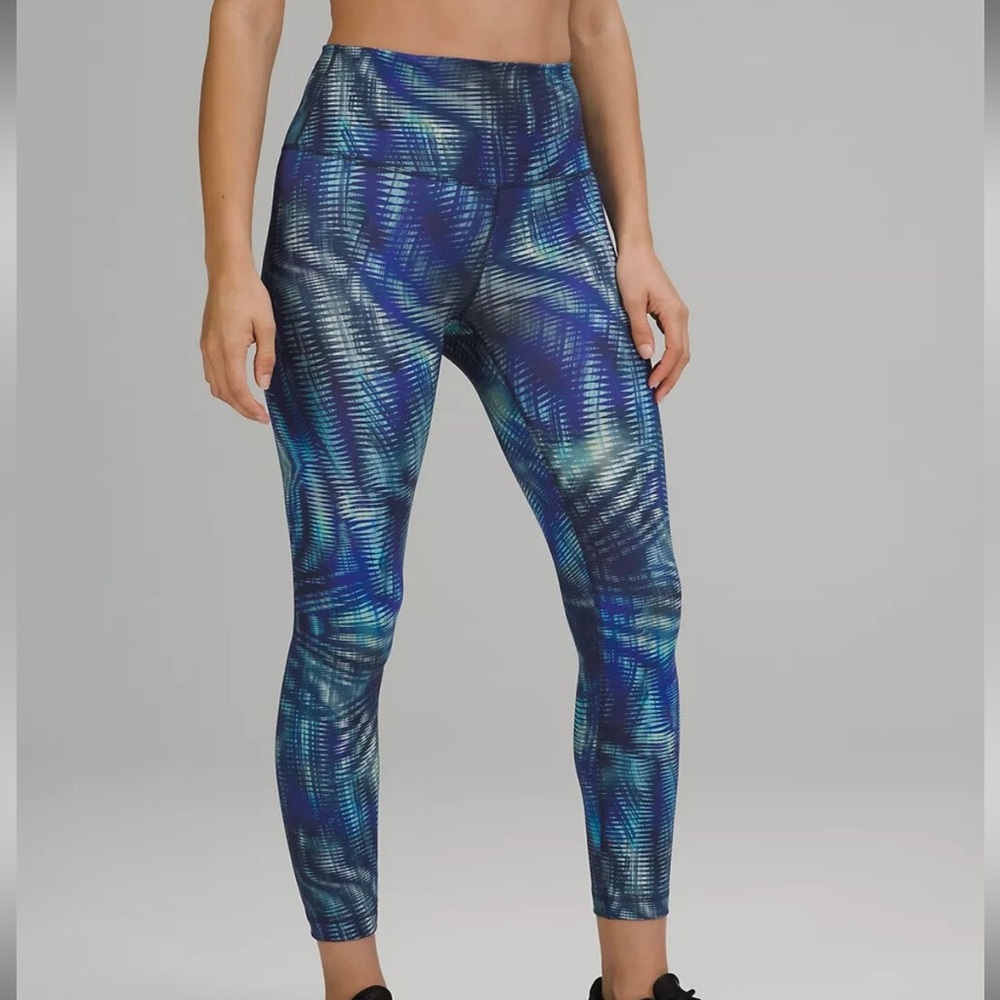 NWT. Lululemon Wunder Train HR Tight 25”/ Shapeshifter flux Blue   Size: 6